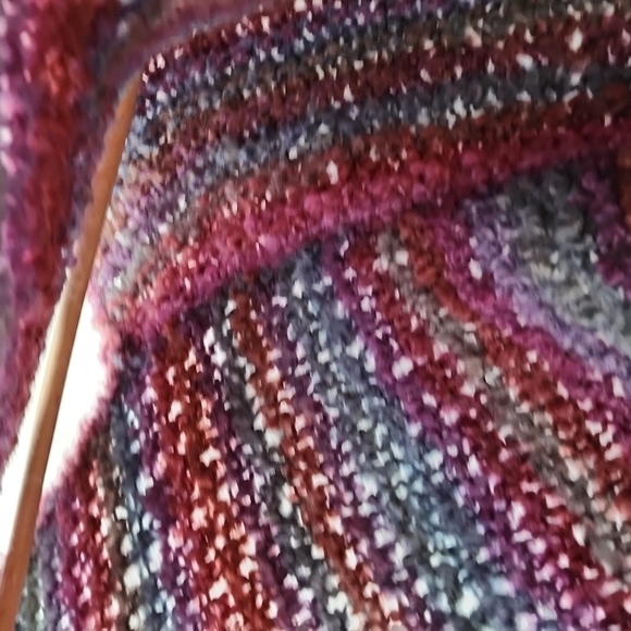 Handmade Rainbow Boucle Knit Poncho - Picture 4 of 4